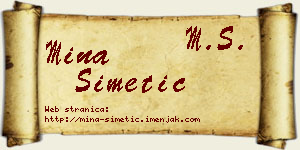Mina Simetić vizit kartica